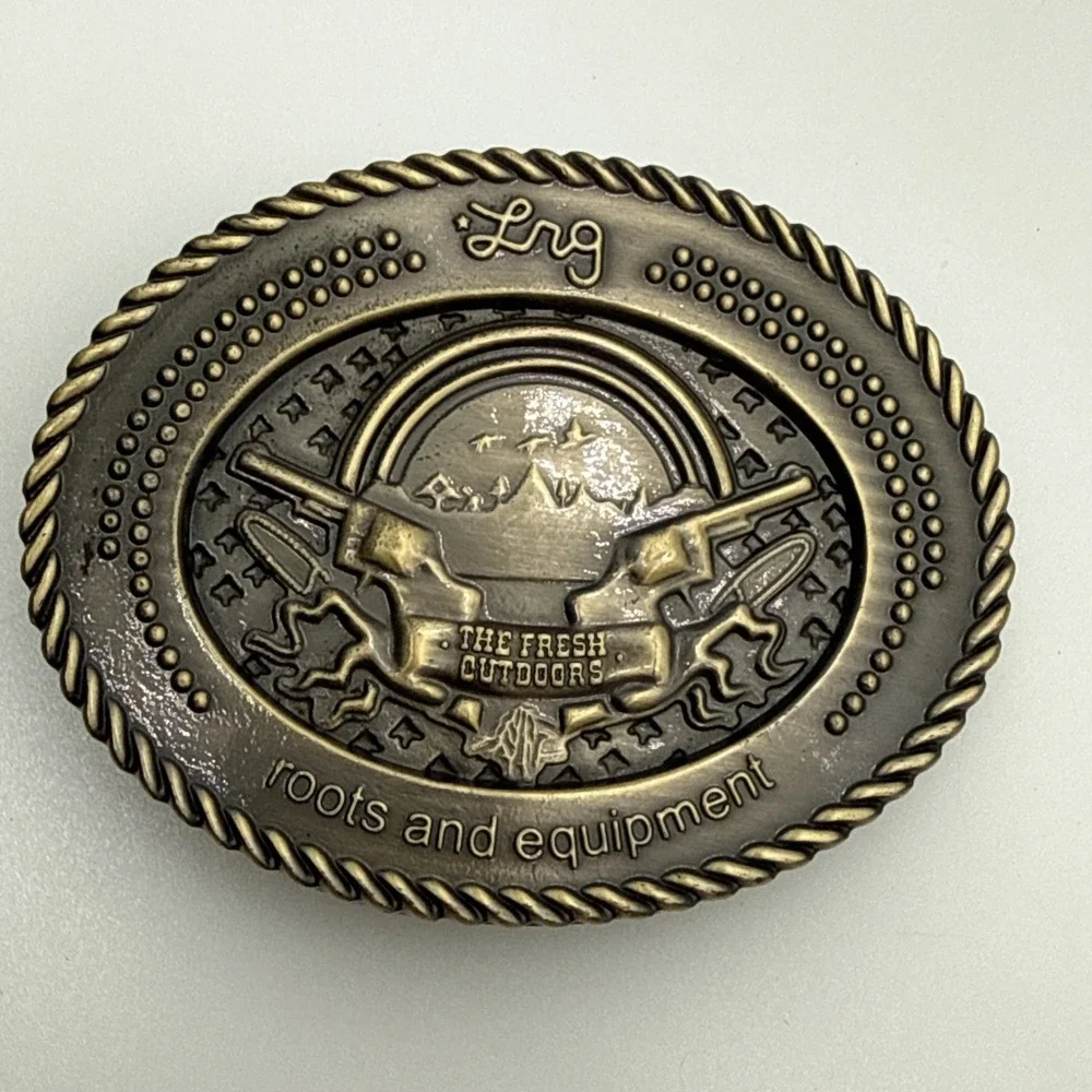 Vintage LRG Lifted Research Group Tree Logo Gold Tone Belt Buckle